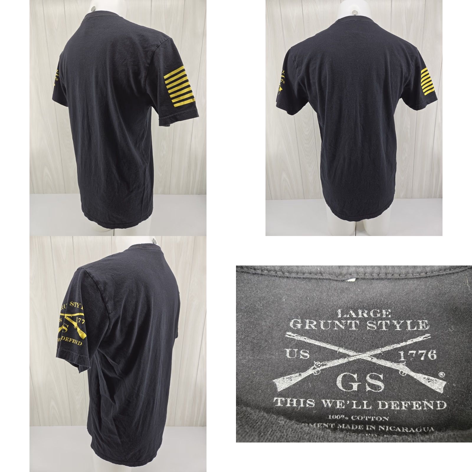 Logo 7 Grunt Style T‑Shirt Men Large Black Don't Tread On Me Logo Short Sleeve Size US L / EU 52-54 / 3 - 8 Thumbnail