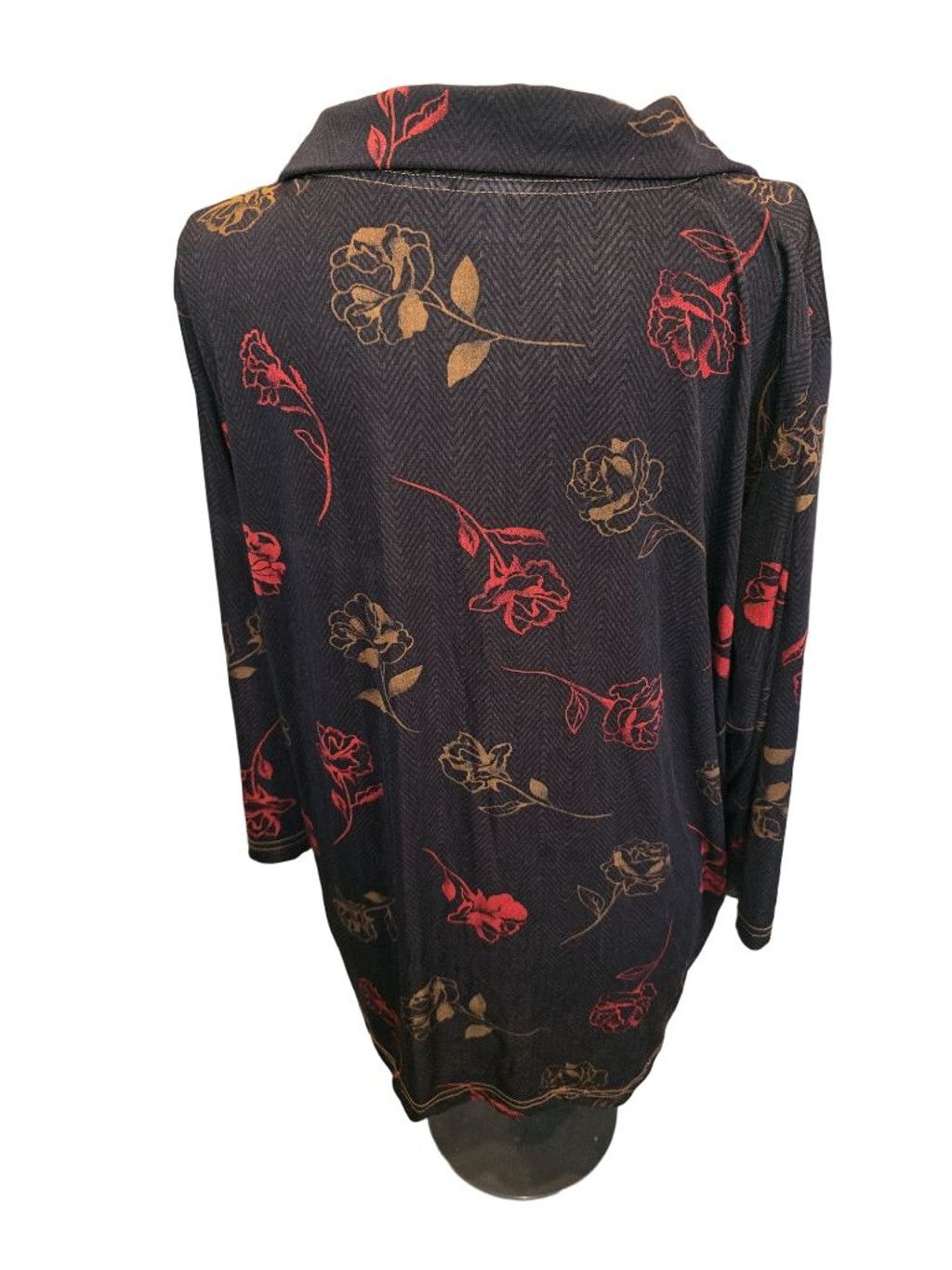 Other Women's Kathy Ireland Black Floral Tunic Top 3X Size 3XL / US 20-22 - 3 Thumbnail
