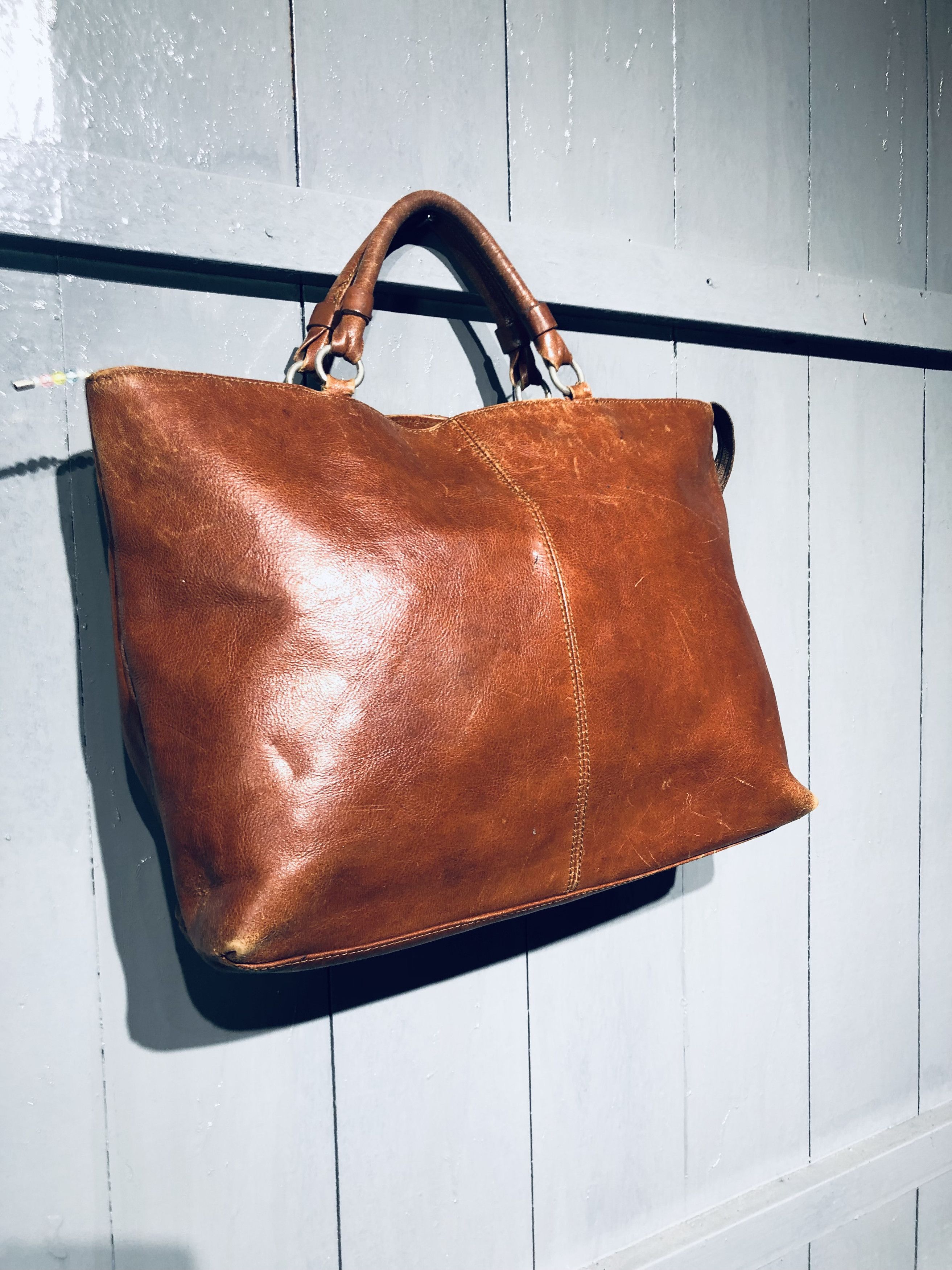 Genuine Leather × Leather JAPANESE STREEWEAR FASHION STYLE LEATHER HANDCARRY BAG Size ONE SIZE - 1 Thumbnail