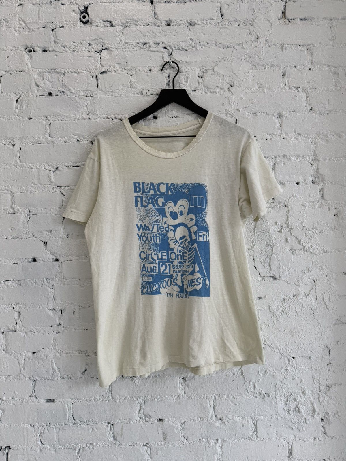 Vintage 1980s BLACK FLAG ‘CUCKOOS NEST’ FLYER TEE Size US M / EU 48-50 / 2 - 1 Thumbnail