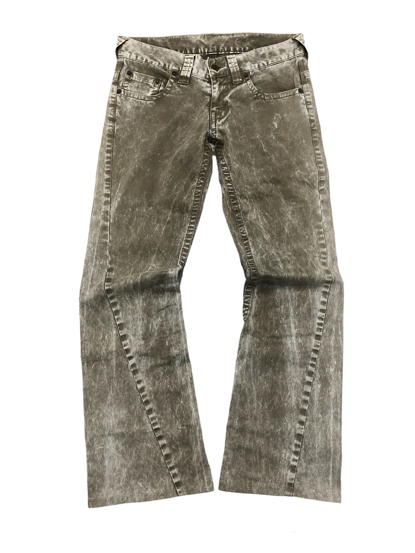 Tornado Mart Acid Wash spiral cut flared pants