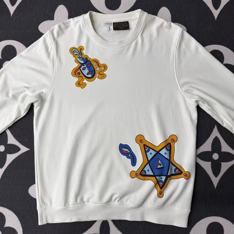 Loewe LOEWE White hoodie Size L / US 10 / IT 46 - 1 Thumbnail