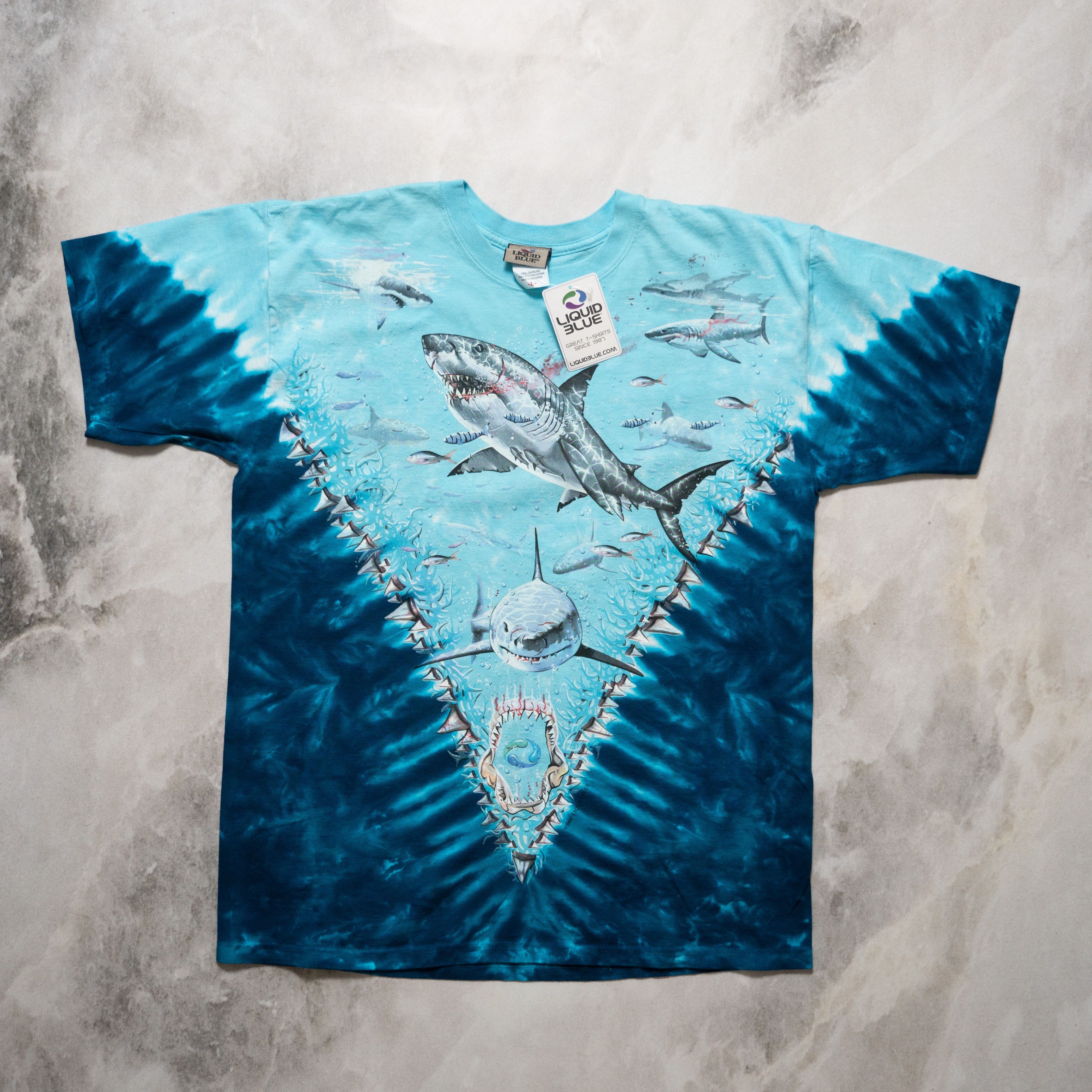 Liquid Blue × Vintage Vintage Liquid Blue Sharks Deadstock NWT T-shirt L Size US L / EU 52-54 / 3 - 1 Thumbnail