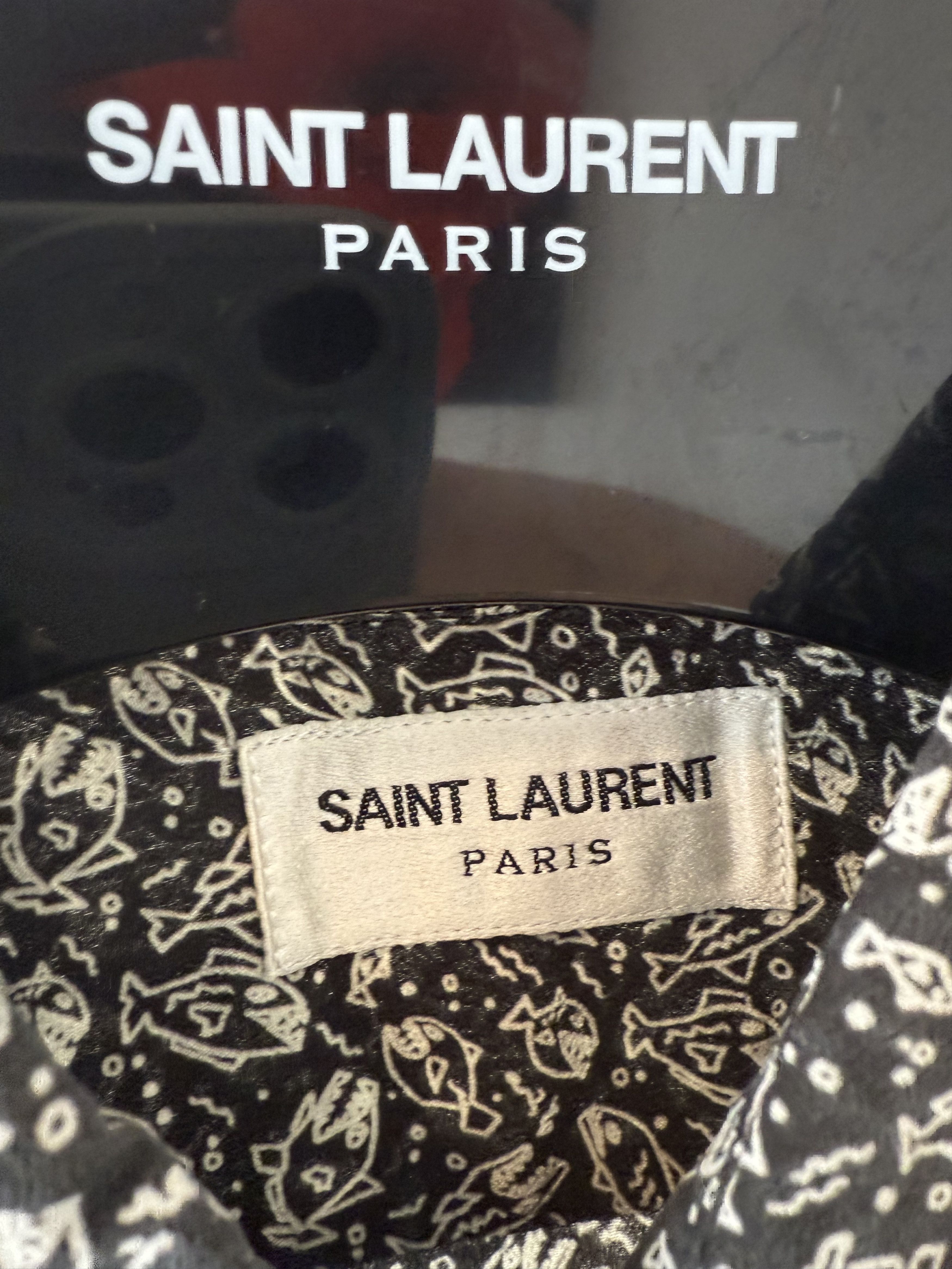 Saint Laurent Paris SS18 Saint Laurent Piranha Long Sleeve Silk Shirt Size US S / EU 44-46 / 1 - 8 Thumbnail