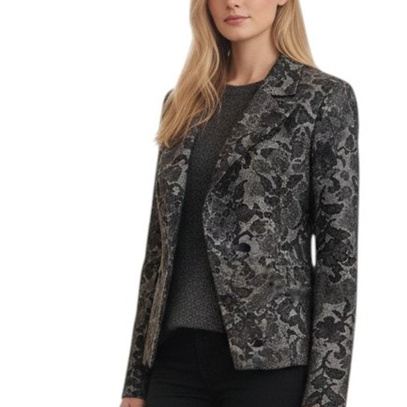 H&M H&M Floral Fitted Blazer Jacket Bell Sleeve Snap Closure 8 Size M / US 6-8 / IT 42-44 - 2 Thumbnail