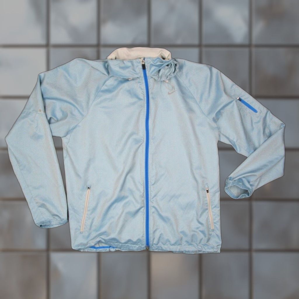 Nike Nike Windbreaker Jacket Mens XL Blue Storm Fit Full Zip Hooded Pockets All Seasons Running/Training Sports jacket Mens XL Blue Nike Size US XL / EU 56 / 4 - 1 Thumbnail