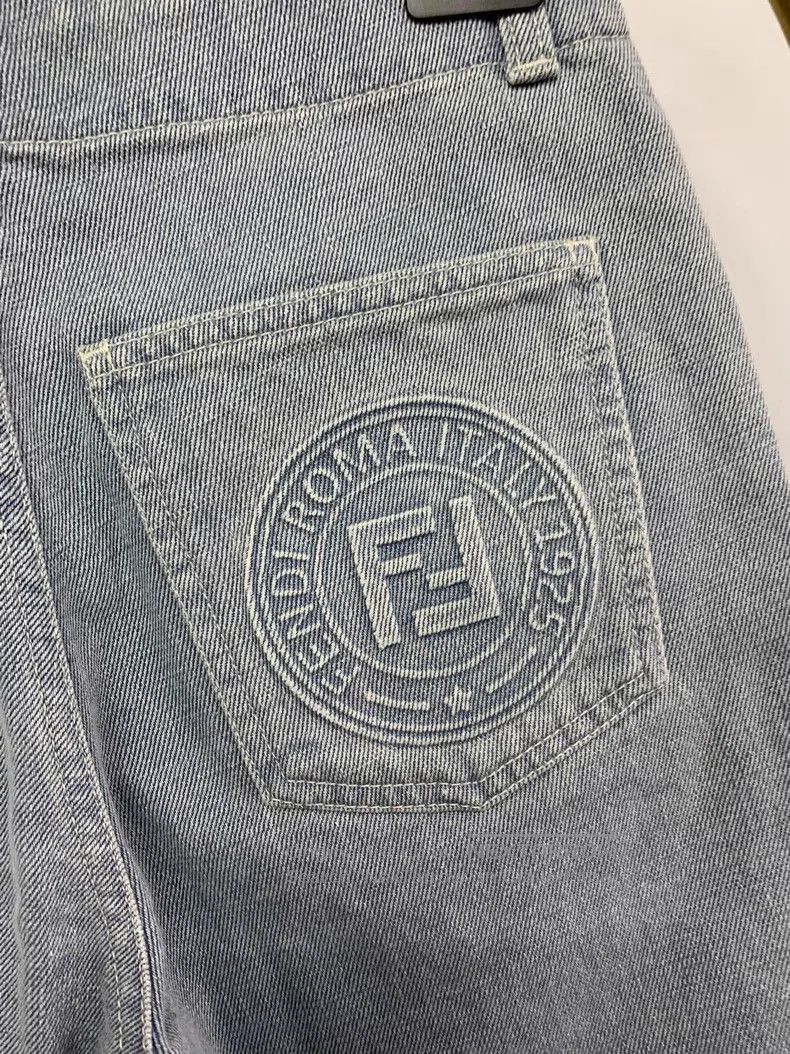 Fendi Fendi Light Straight Wide Leg Denim Pants Size 24" / US 00 / IT 34 - 4 Thumbnail