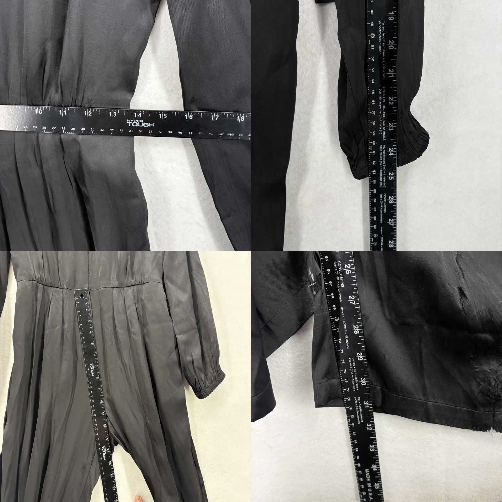 White House Black Market White House Black Market Jumpsuit Womens 4 Black LS V Neck Satin Belted Wide Leg Size 27" / US 4 / IT 40 - 9 Thumbnail