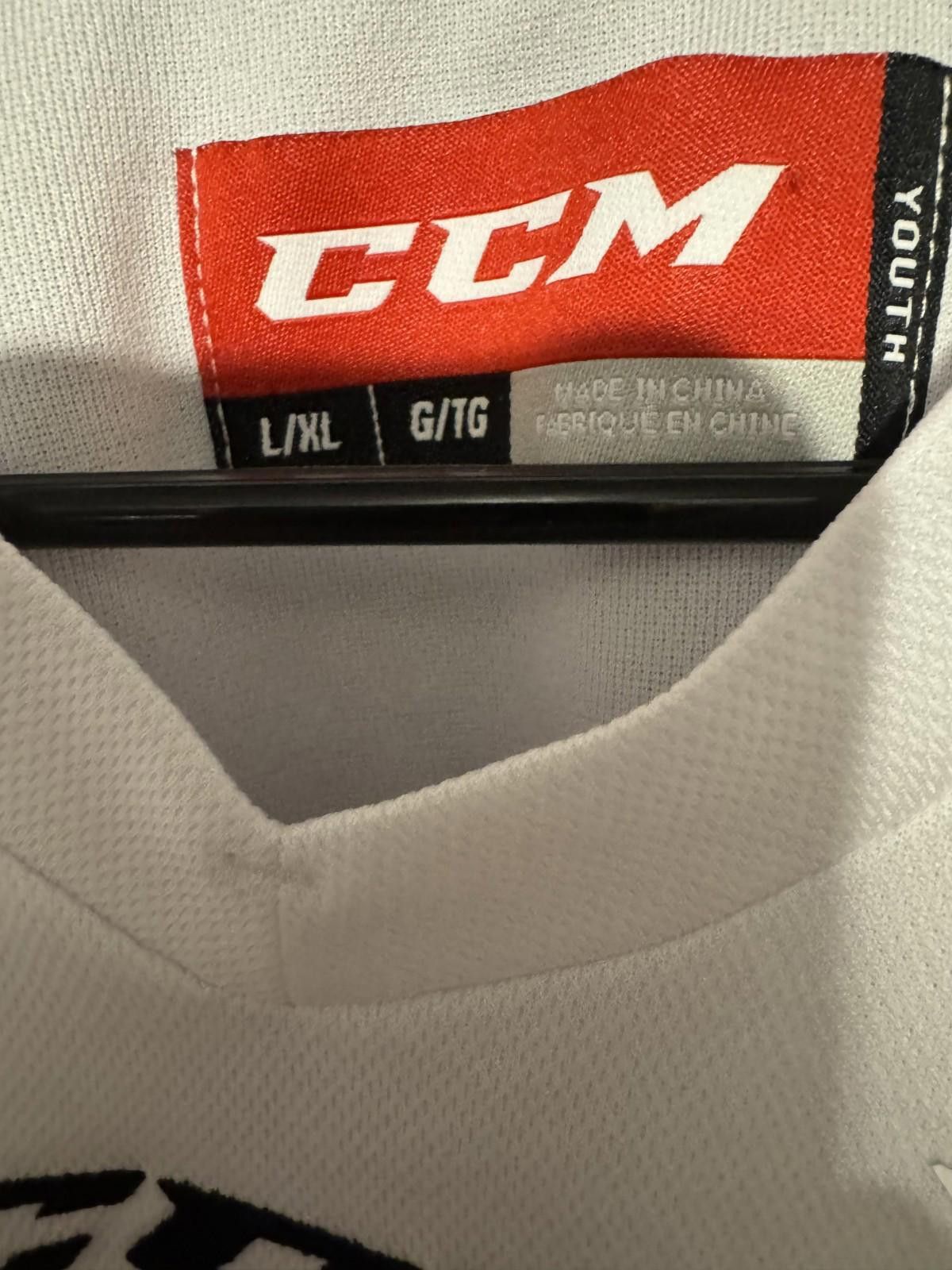 Ccm Boston Bruins CCM White Jersey Kid's Sz L/XL Size ONE SIZE - 4 Thumbnail