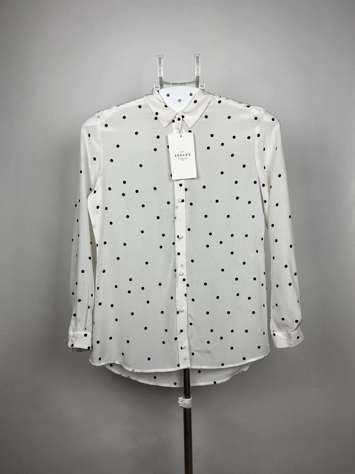 Image of Sezane Chemise Ann Silk Shirt in White, Women's (Size XS)