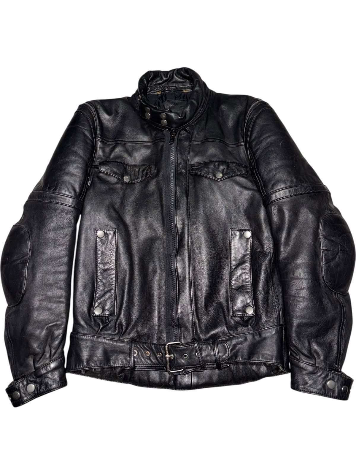 Vintage Vintage German Leather Motorcycle Jacket Etches Leder padded Size US S / EU 44-46 / 1 - 1 Thumbnail