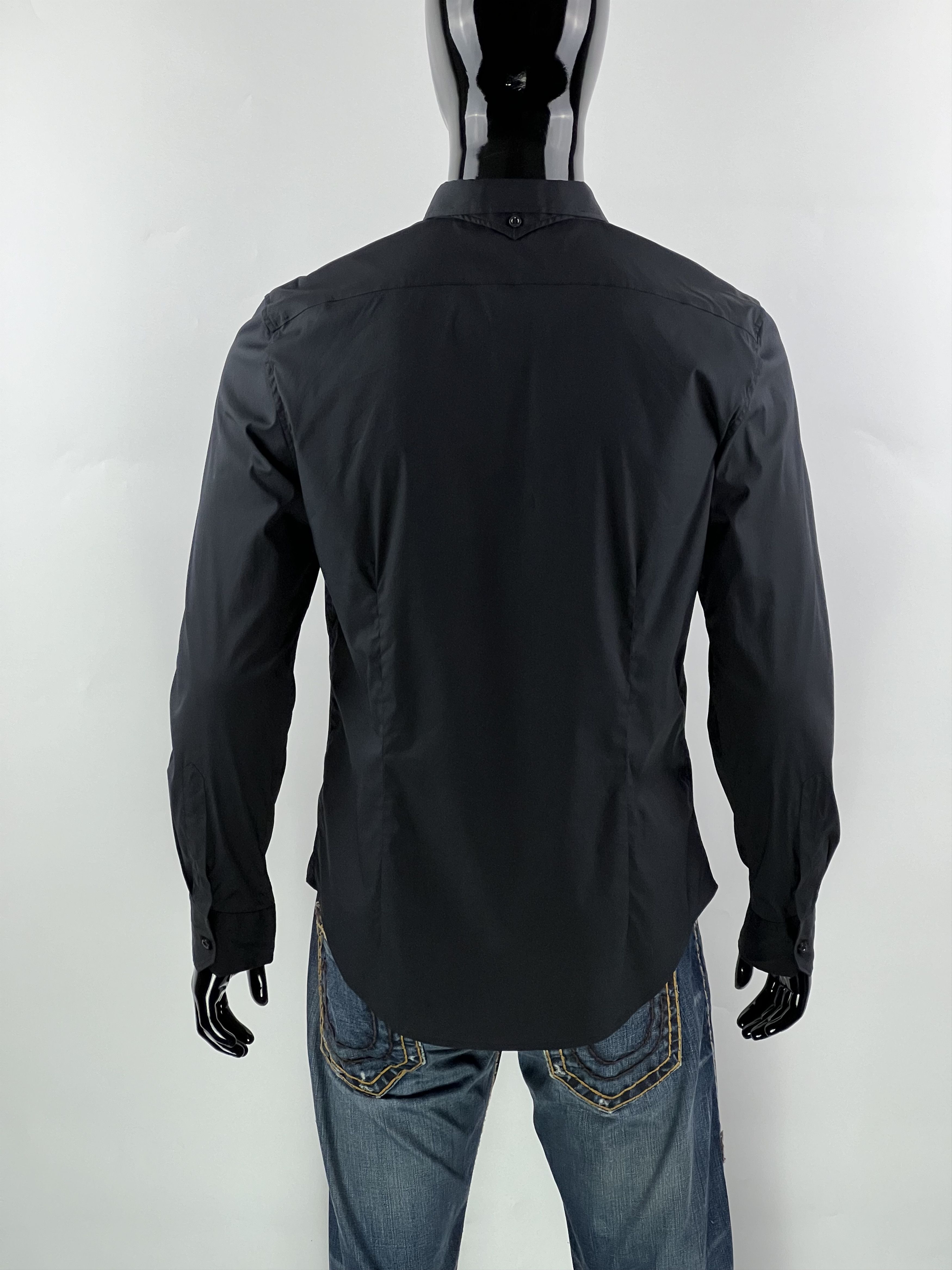 John Richmond John Richmond Men's Black Embroidered Logo Button Up Shirt Size US M / EU 48-50 / 2 - 2 Thumbnail