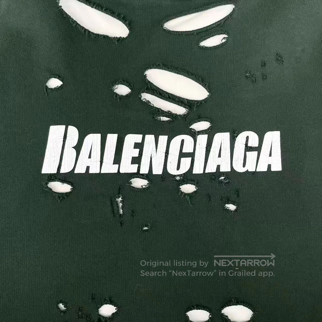 Balenciaga balenciaga distressed logo hoodie green. Size US M / EU 48-50 / 2 - 4 Thumbnail