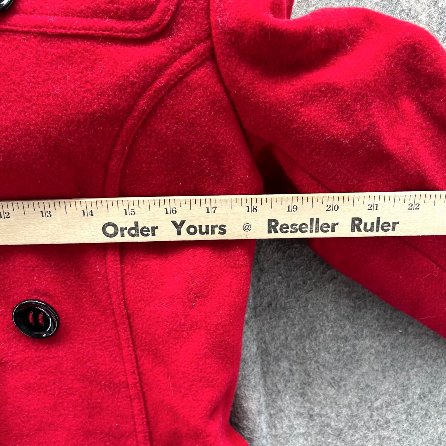 Tommy Hilfiger VINTAGE Tommy Hilfiger Pea Coat Jacket Womens 4 Red Long Wool Lined Nylon Button Night Black? Size S / US 4 / IT 40 - 5 Thumbnail