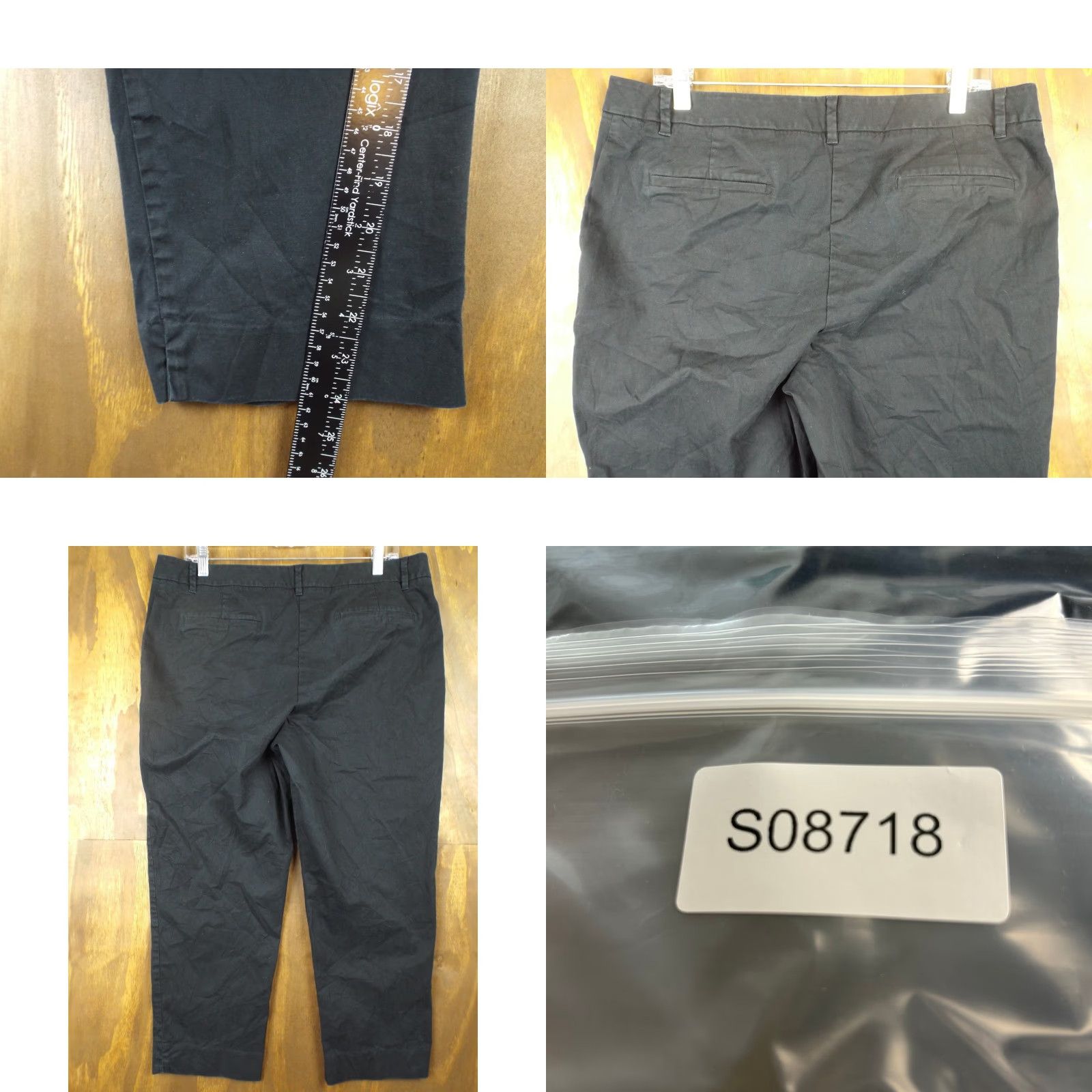 Talbots VINTAGE Talbots Womens Pants Black High Rise Straight Leg Chino Capris Stretch 16 Size 38" / US 16 / IT 52 - 8 Thumbnail