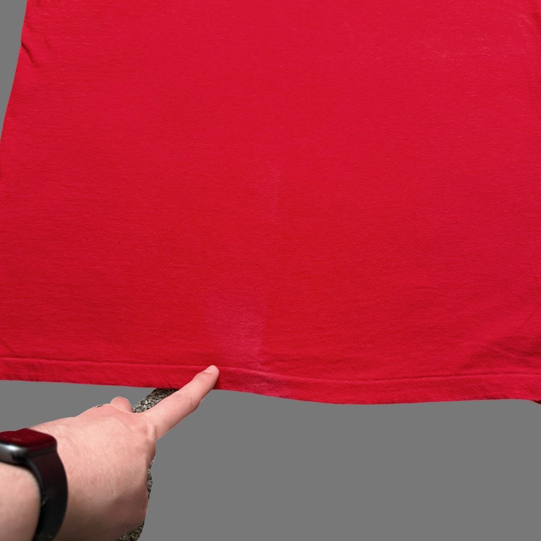 Hanes VTG 90s Hanes Beefy 'Only Visiting' Red SS Tee Size L GUC Size US L / EU 52-54 / 3 - 2 Thumbnail