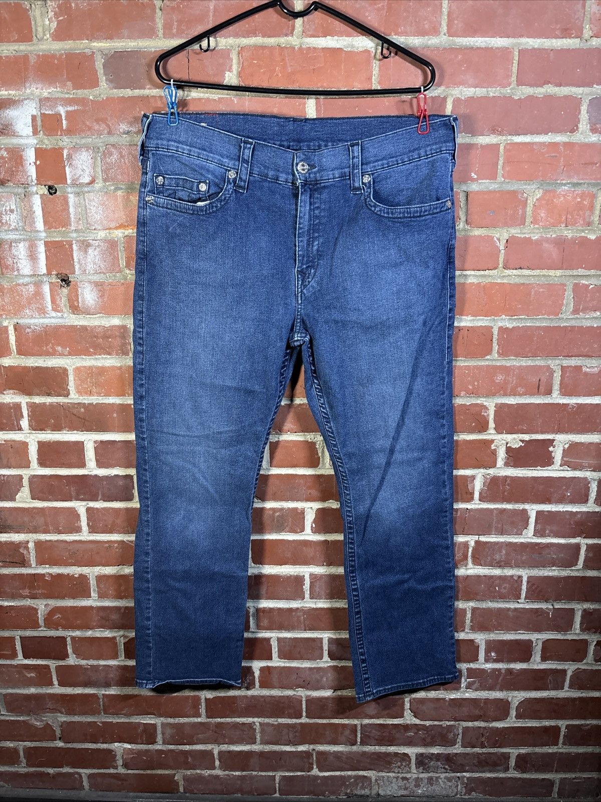 True Religion True Religion Ricky Relaxed Straight Jeans Sz 36 Real 37x30 Size US 37 - 2 Thumbnail