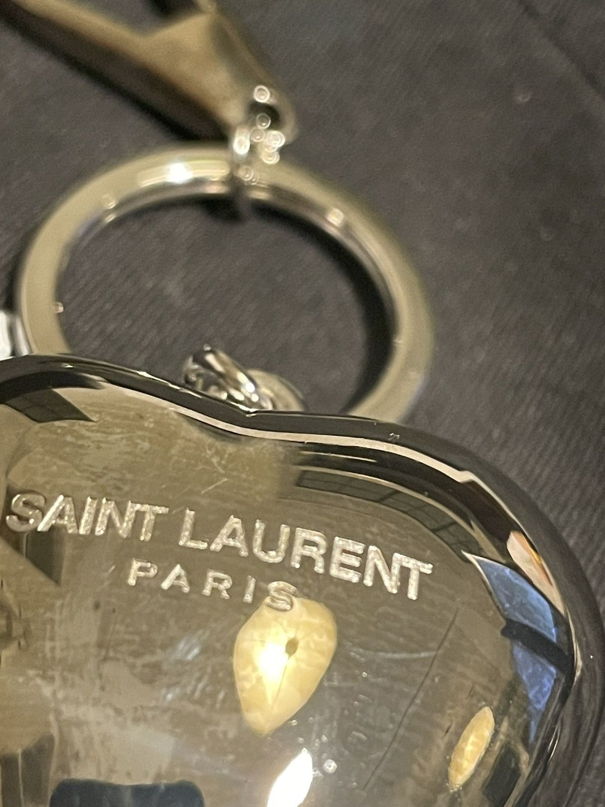 Saint Laurent Paris key ring GOLD HEART