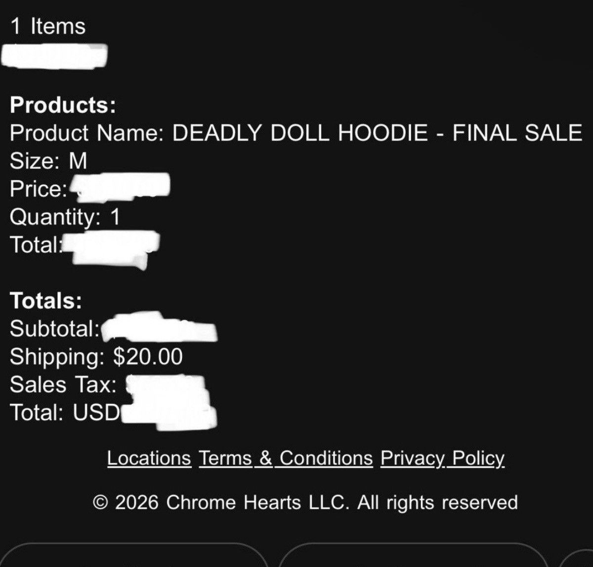 Chrome Hearts × Deadly Doll Chrome Hearts Deadly Doll Hoodie in Black Size US M / EU 48-50 / 2 - 5 Thumbnail