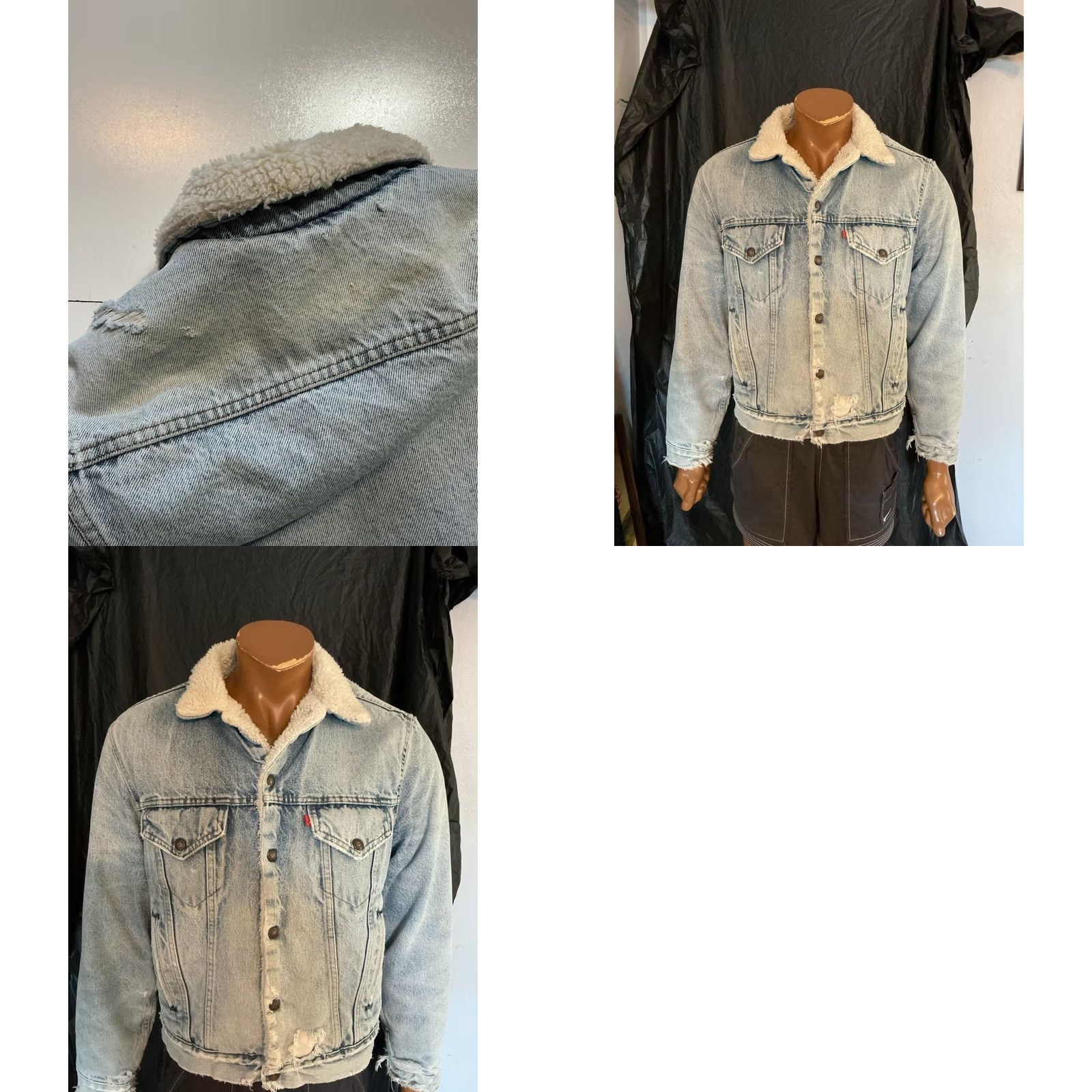 Vintage VINTAGE Levi’s Denim Trucker Jacket Shirt 40R Mens 1980s Made In USA Sherpa Lined Distressed Size US 40 / EU 56 - 9 Thumbnail