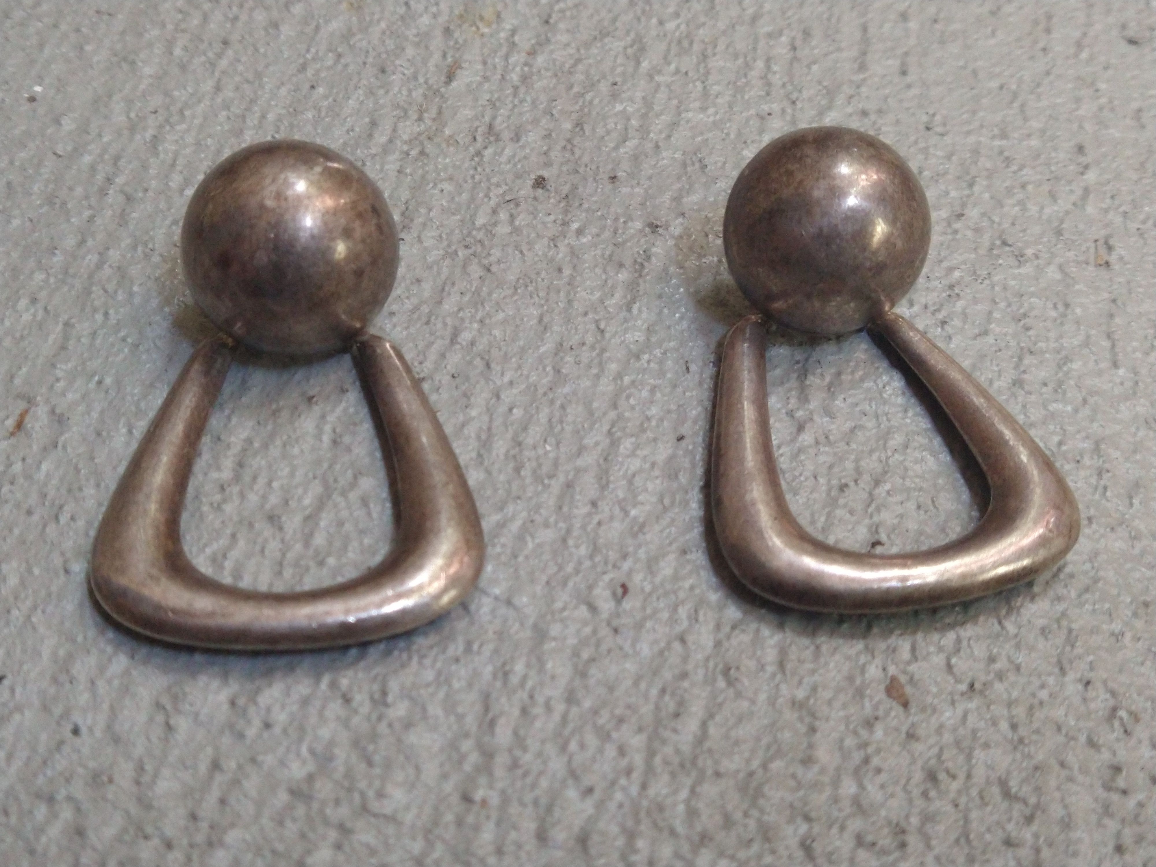 Jewelry Vintage Sterling Silver Earrings Mid Century Modern Mexico Size ONE SIZE - 3 Thumbnail
