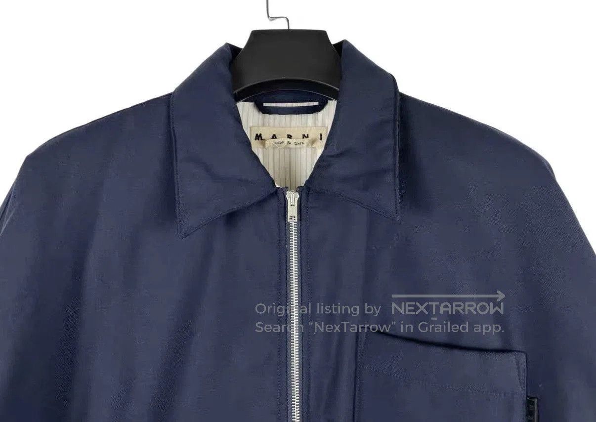 Marni Blue Zip-Front Jacket with Collar and Pocket. Size US M / EU 48-50 / 2 - 3 Thumbnail