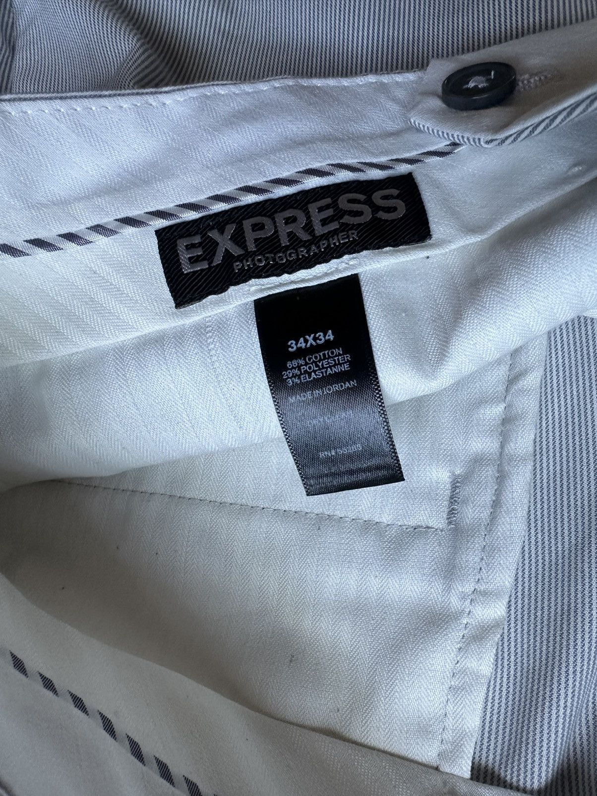 Express Men's Light grey/ white express dress Pants Size US 34 / EU 50 - 4 Thumbnail