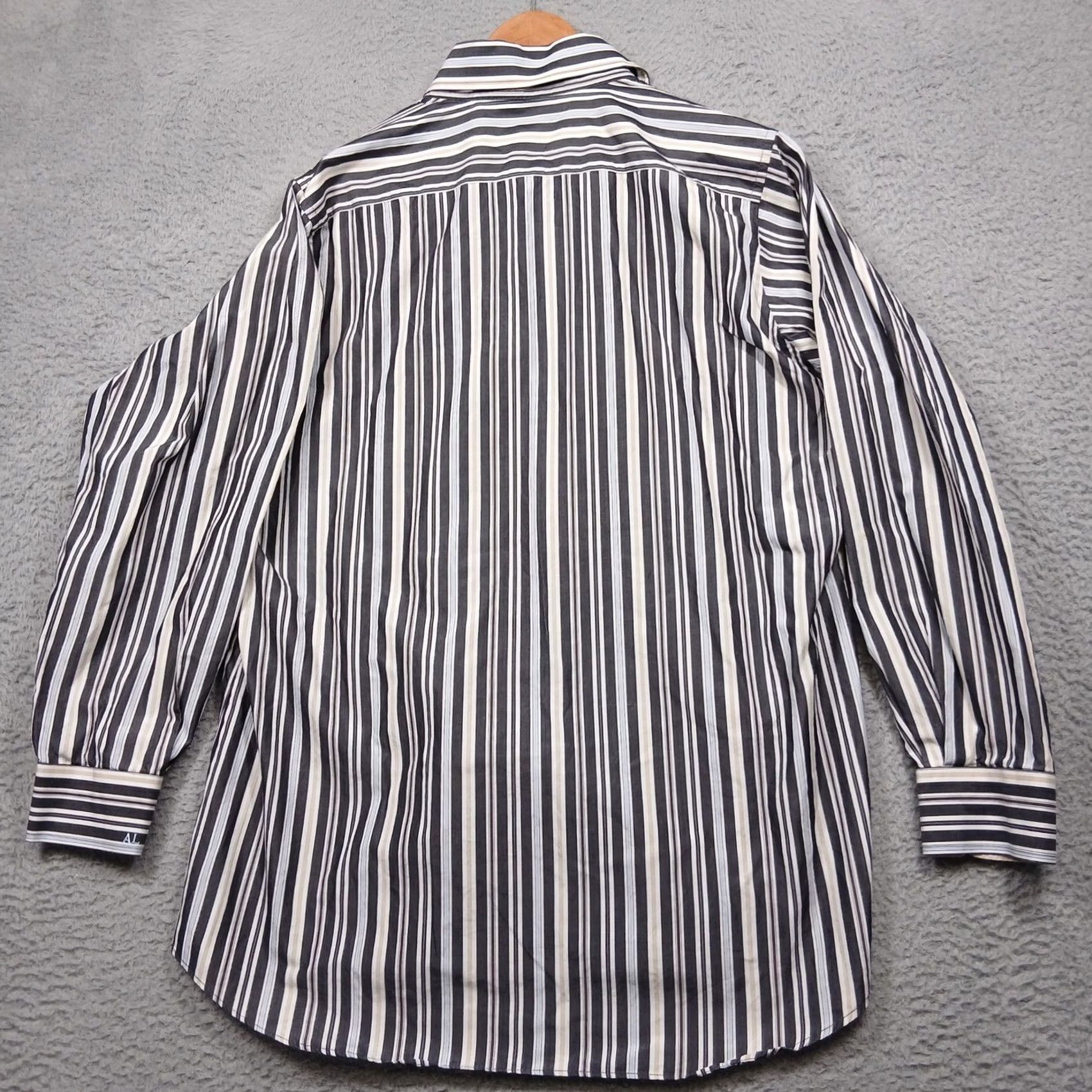 Vintage Elevee Custom Clothing Dress Shirt Mens 17.5 Long Sleeve Striped Button Down Classic Size 48R - 3 Thumbnail