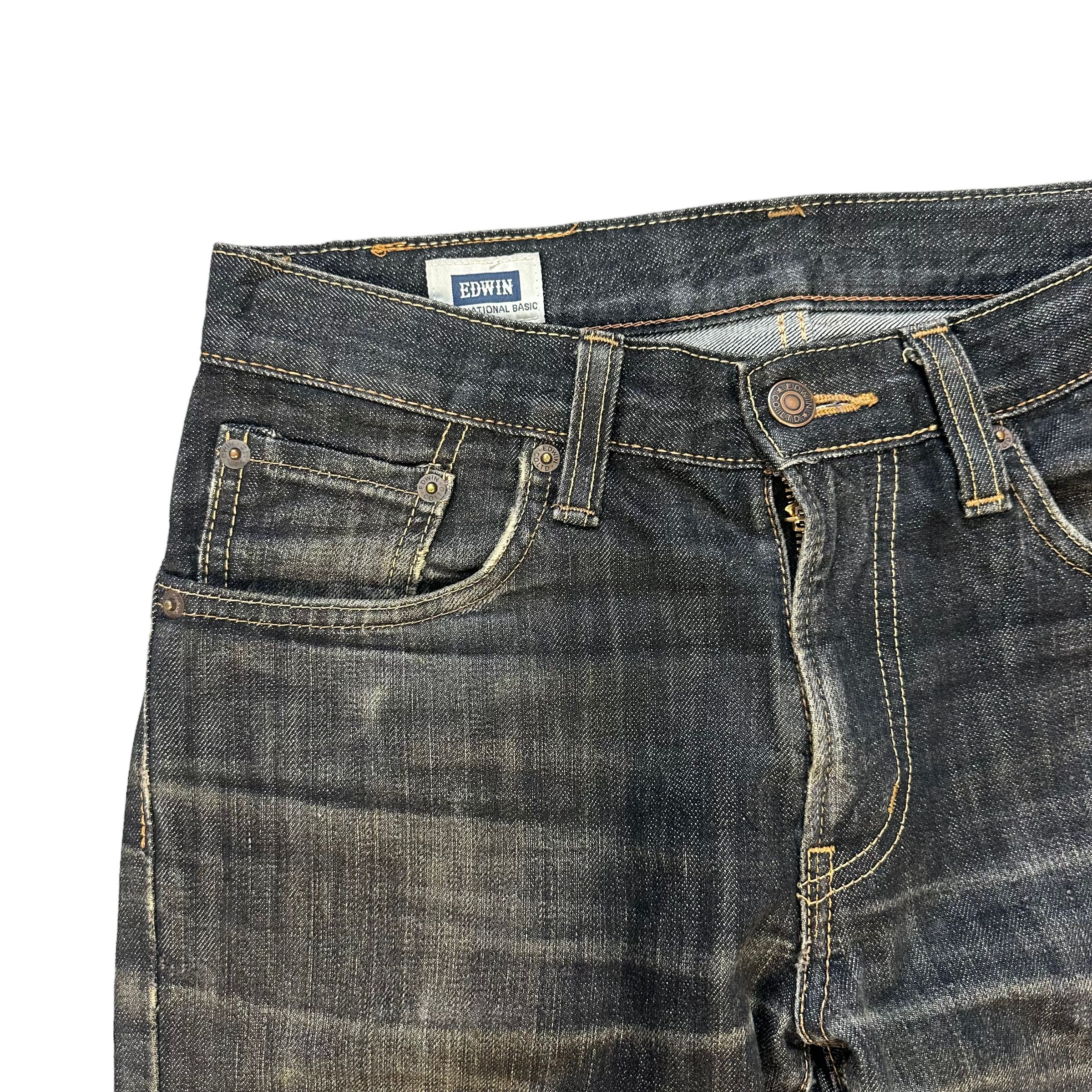 Edwin TRASHED🔥 VINTAGE EDWIN DISTRESSED JEANS #7627-158 Size US 27 - 3 Thumbnail