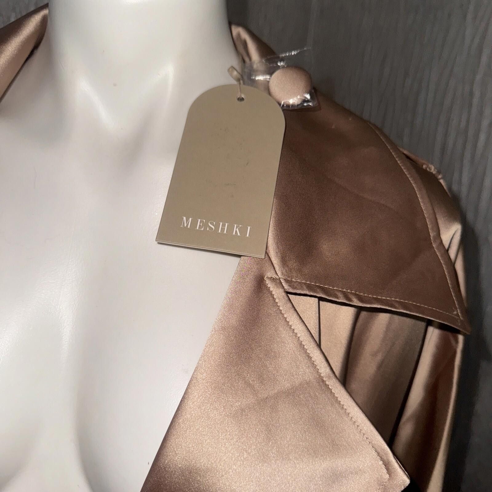 Other Meshki Azaela Satin Trench Champagne Coat Sz Xs New Size XS / US 0-2 / IT 36-38 - 3 Thumbnail