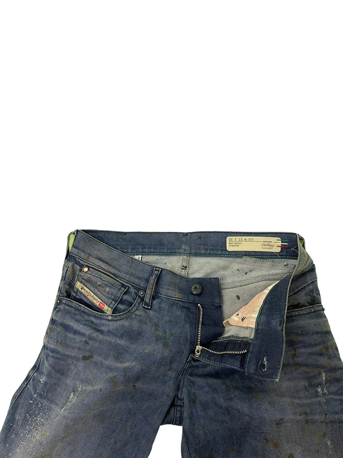 Diesel Skinny Jeans Diesel Gettleg Distress Paint Splash 6🟦2 Size US 29 - 12 Thumbnail