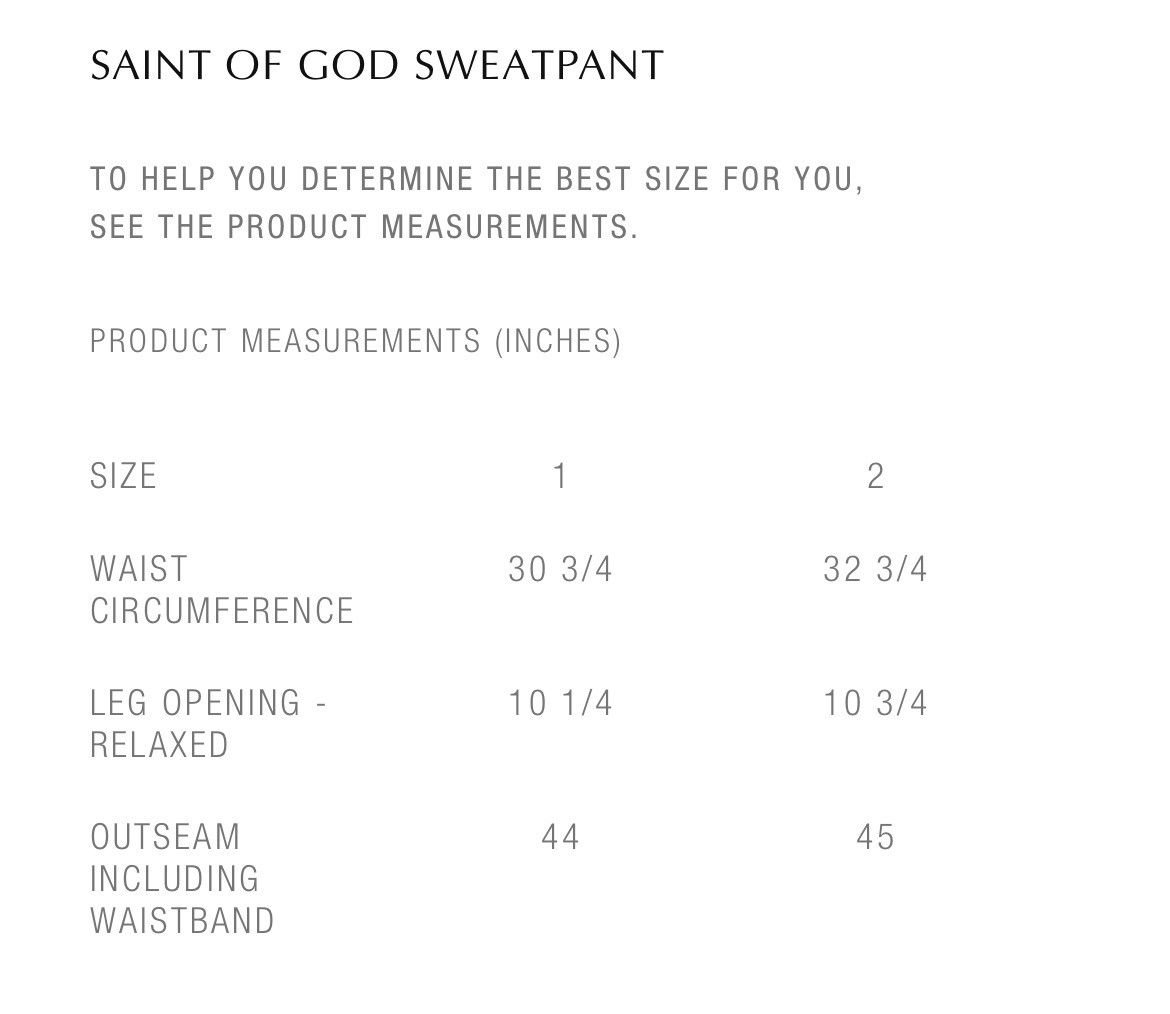 Fear of God Saint of God Sweatpants (Saint Michael/ Fear of