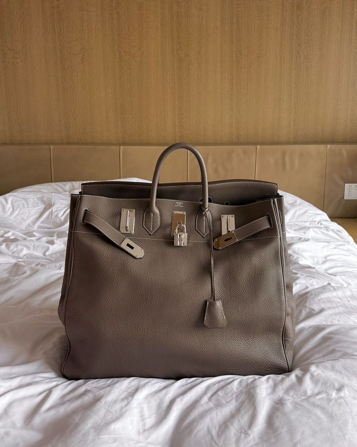 Hermes Hermes HAC 50 Etoupe Togo Leather Palladium HW Size ONE SIZE - 1 Thumbnail