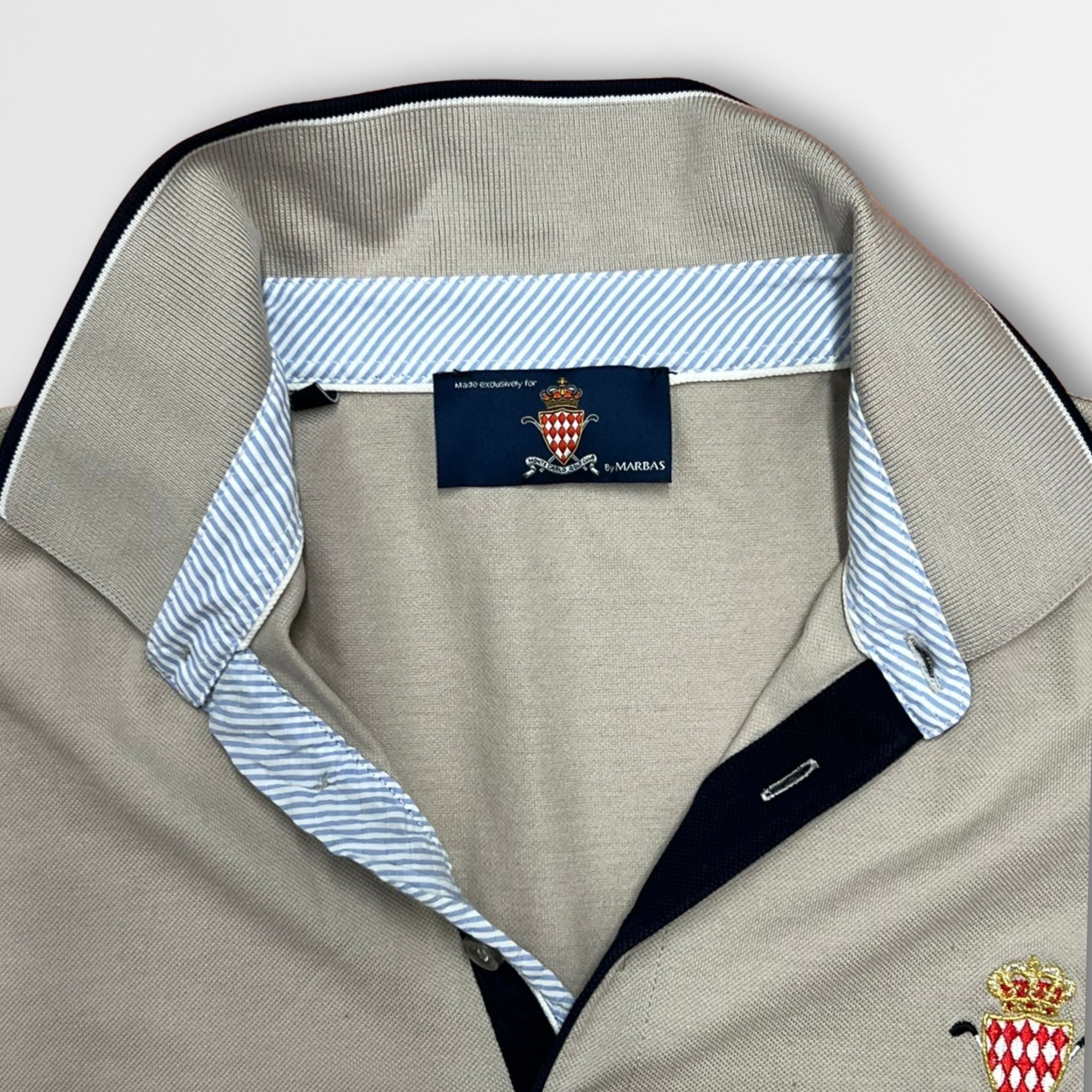 Other Monte Carlo Golf Club Polo Shirt By Marbas Beige W/ Navy & B Size US S / EU 44-46 / 1 - 5 Thumbnail