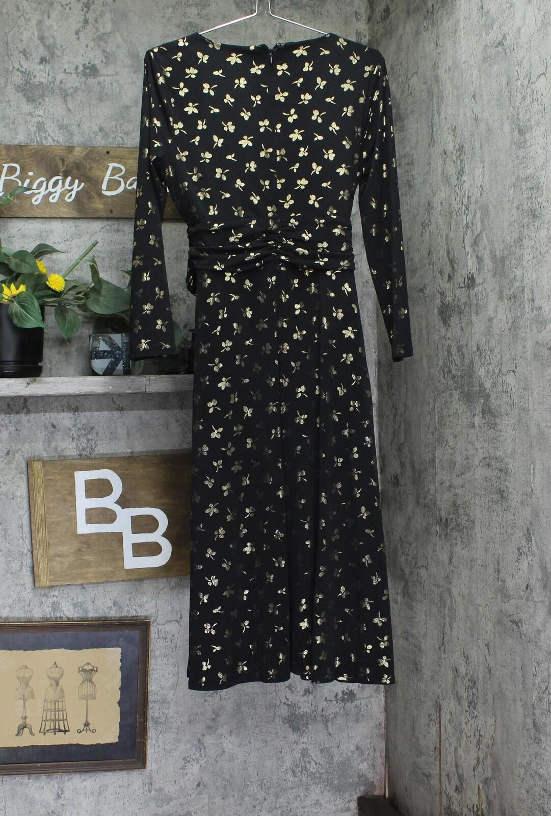 Tommy Hilfiger Nwt Tommy Hilfiger Waist Fit Flare Dress Black / Gold 8 Size M / US 6-8 / IT 42-44 - 2 Thumbnail