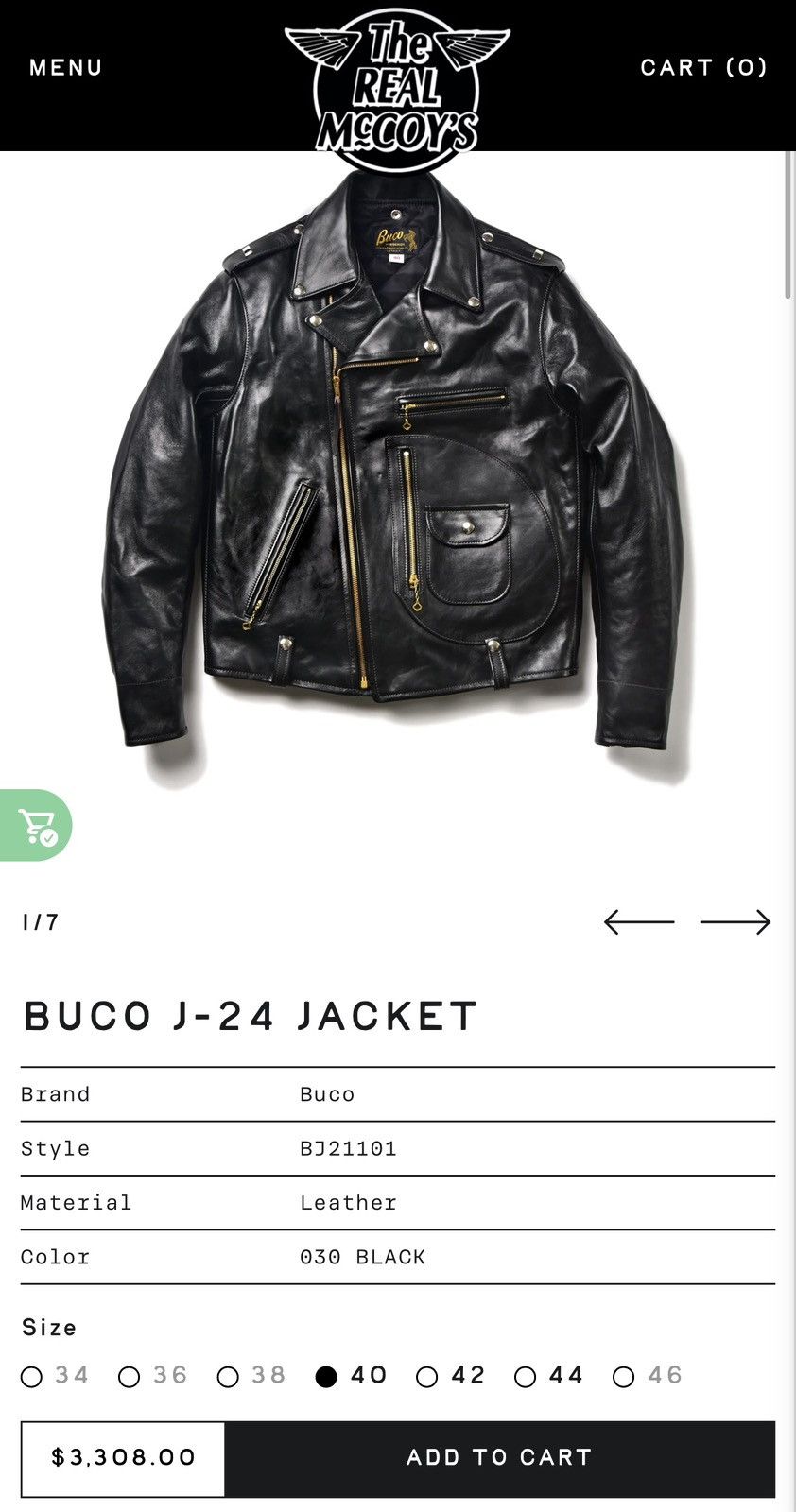 The Real McCoy's The Real McCoy’s Buco J-24 Horsehide Double Rider Jacket 36 Size US S / EU 44-46 / 1 - 12 Thumbnail