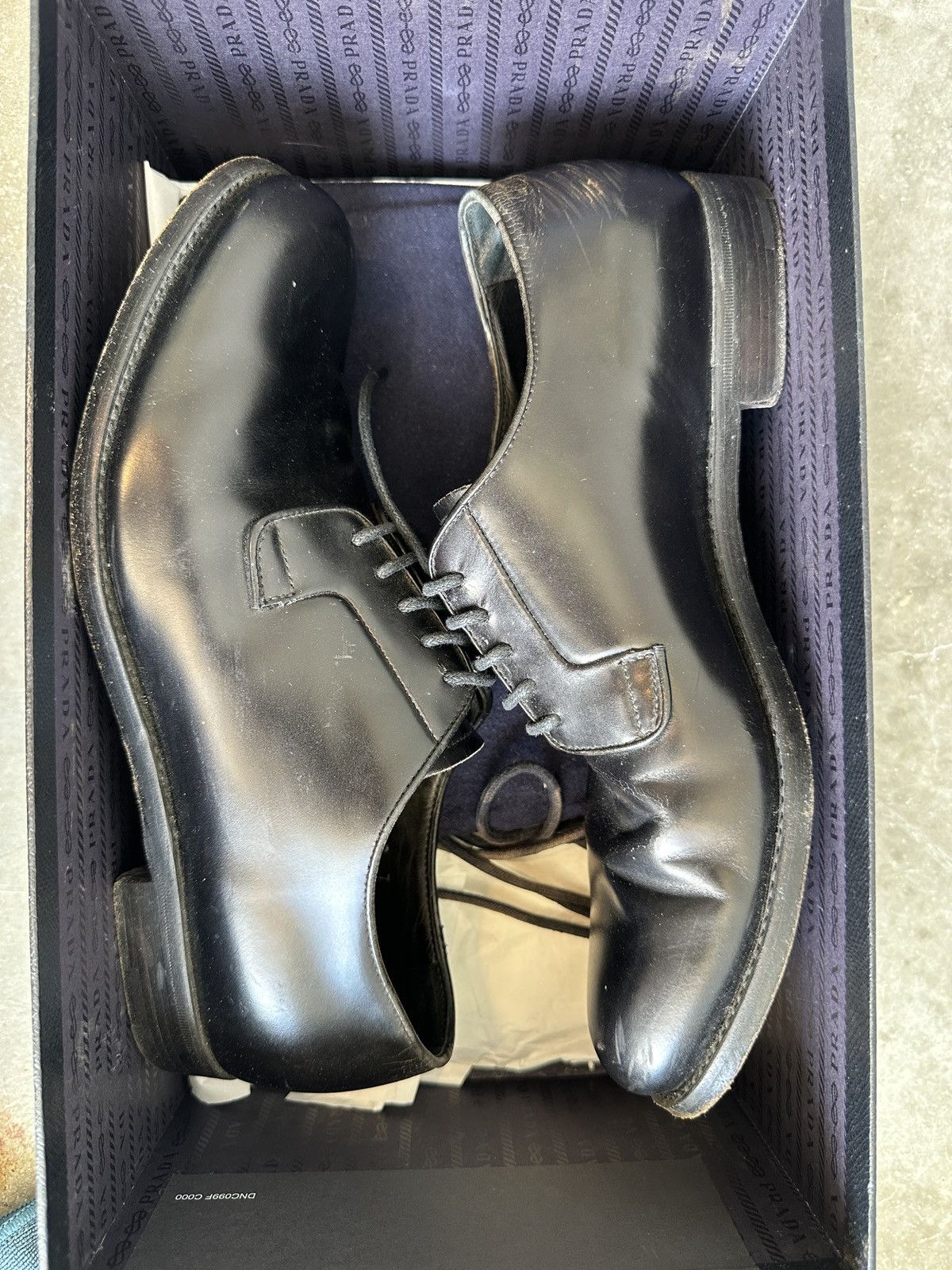 Prada Prada Black Calfskin Derby Size US 7 / EU 40 - 7 Thumbnail