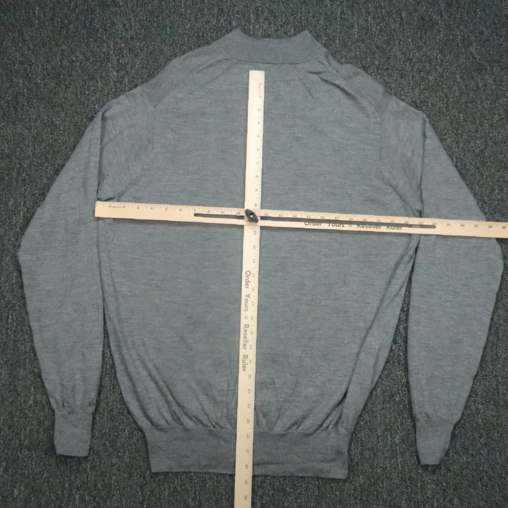 Peter Millar Peter Millar Sweater Mens XL Gray Wool Silk Nappa Trimmed Quarter Zip Pullover Size US XL / EU 56 / 4 - 7 Thumbnail