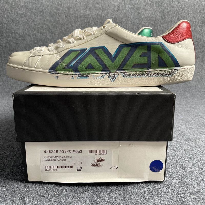 Gucci Gucci ACE Loved Embossed Leather Sneakers Size US 11 / EU 44 - 5 Thumbnail