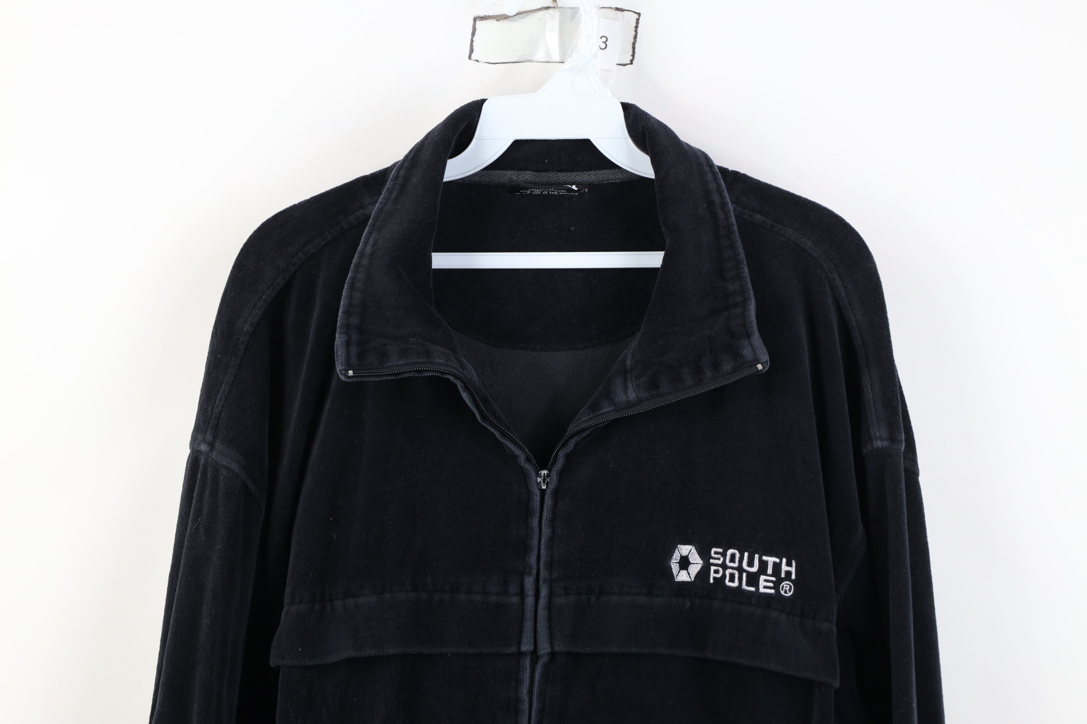 Southpole Vintage 90s Y2K Southpole Spell Velvet Velour Jacket Black Size US XL / EU 56 / 4 - 2 Thumbnail