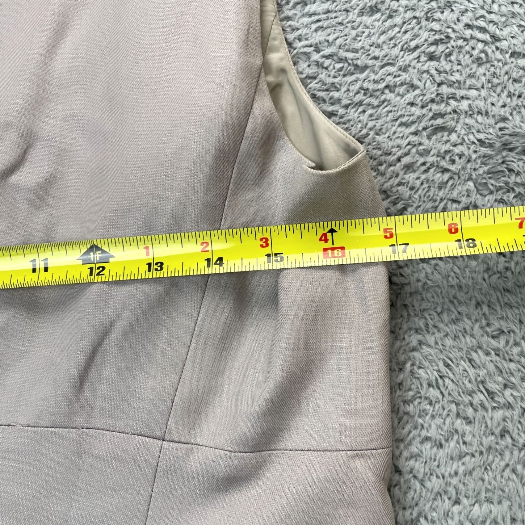J.Crew J.CREW Dress Womens 10 Beige Shift Cotton Lined Sleeveless Scoop Neck Zip Size L / US 10 / IT 46 - 7 Thumbnail