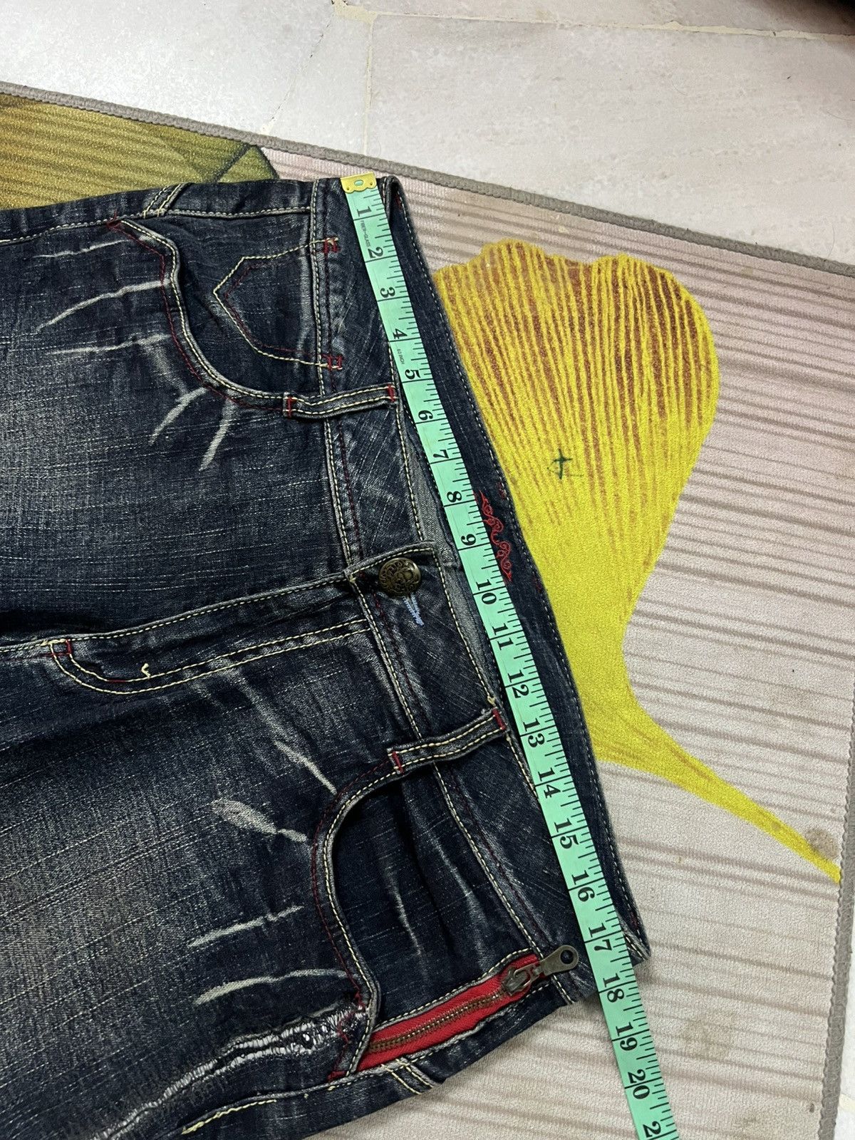 Japanese Brand 💥BCBG SKULL BACKLE BACK FLARE JEAN🔥 Size US 35 - 3 Thumbnail