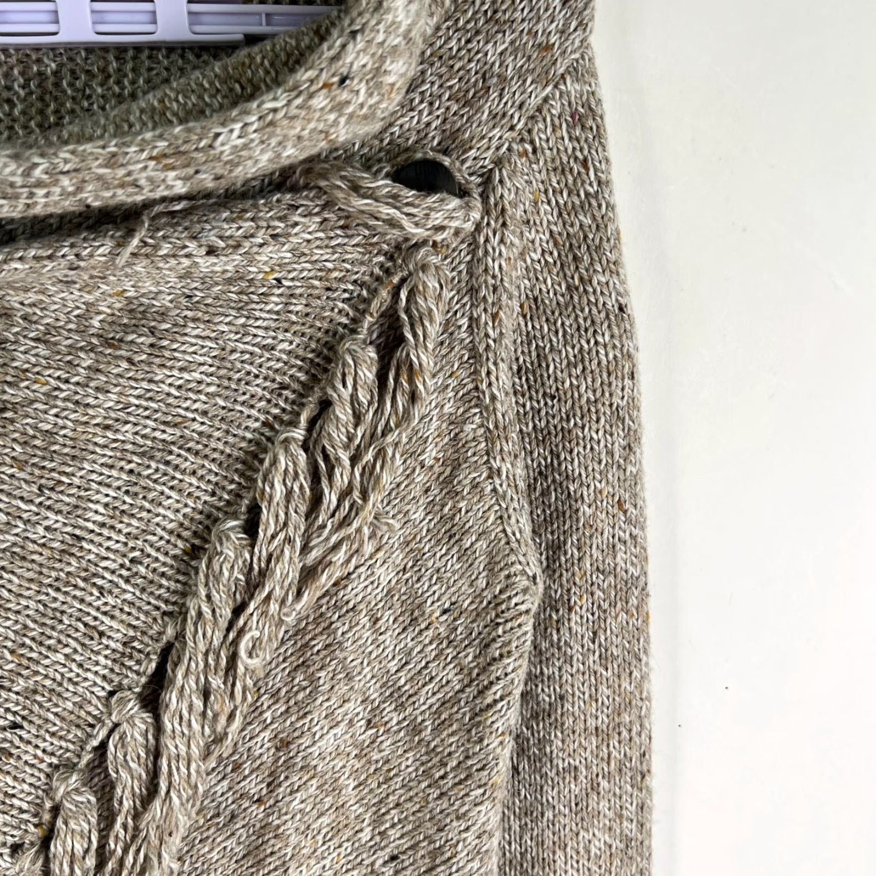 Vintage Lovestitch Cardigan Sweater Cowl Neck Wool Blend Knit Relaxed Oversized Women Size M Tan Brown Size M / US 6-8 / IT 42-44 - 2 Thumbnail