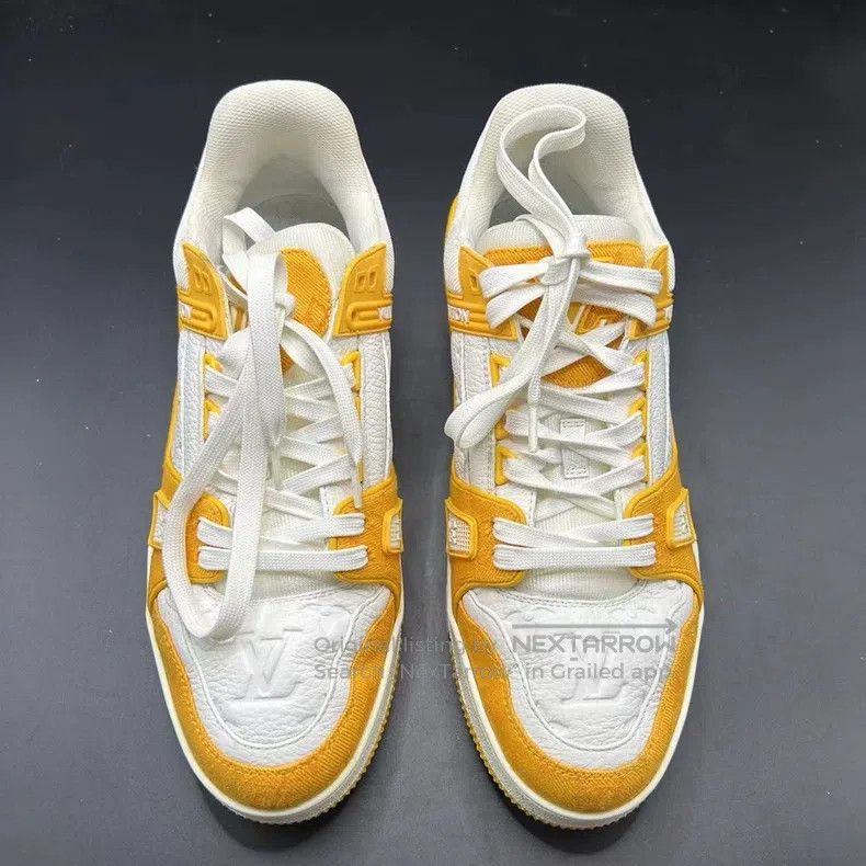 Louis Vuitton Louis Vuitton Yellow denim trainer shoes Size US 7.5 / EU 40-41 - 2 Thumbnail