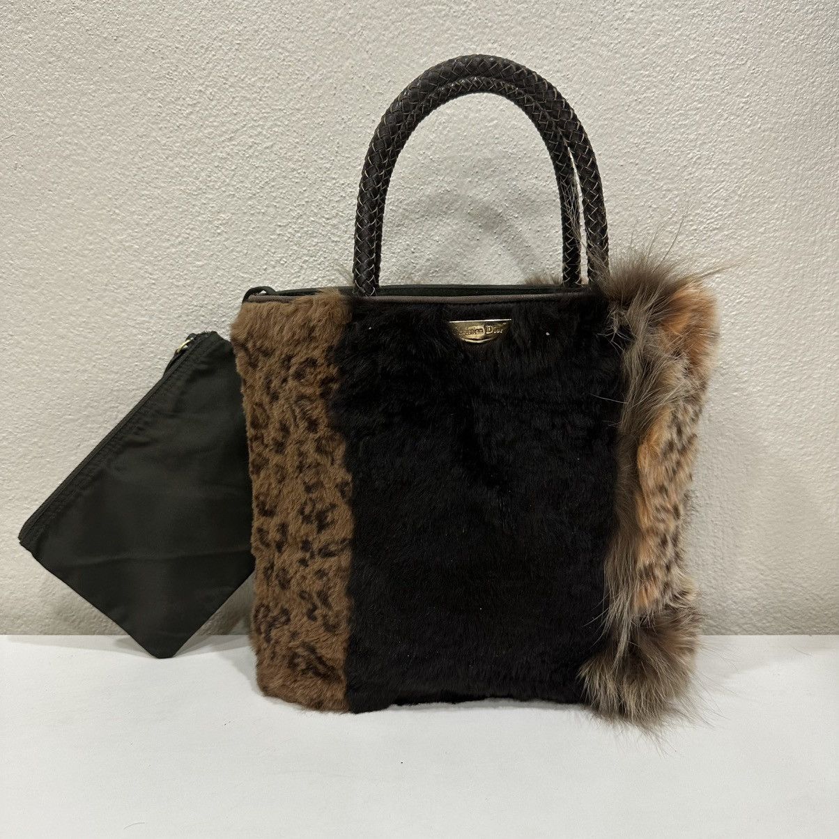 Christian Dior Monsieur ‼️YES‼️ CHRISTIAN DIOR BROWN MULI-FUR ANIMAL PRINT LETAHER BAG Size ONE SIZE - 2 Thumbnail