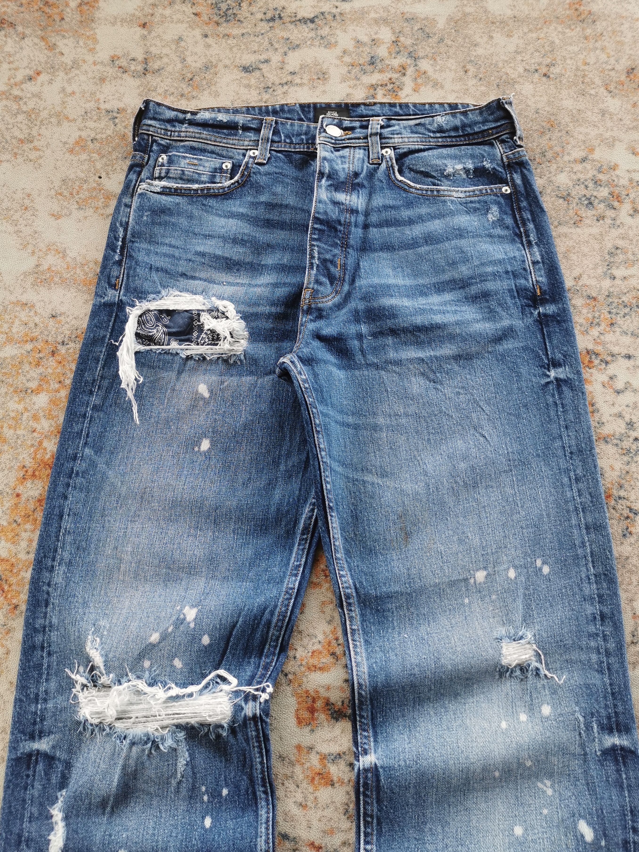 River Island River Island Thrashed Baggy Jeans Size US 32 / EU 48 - 11 Thumbnail