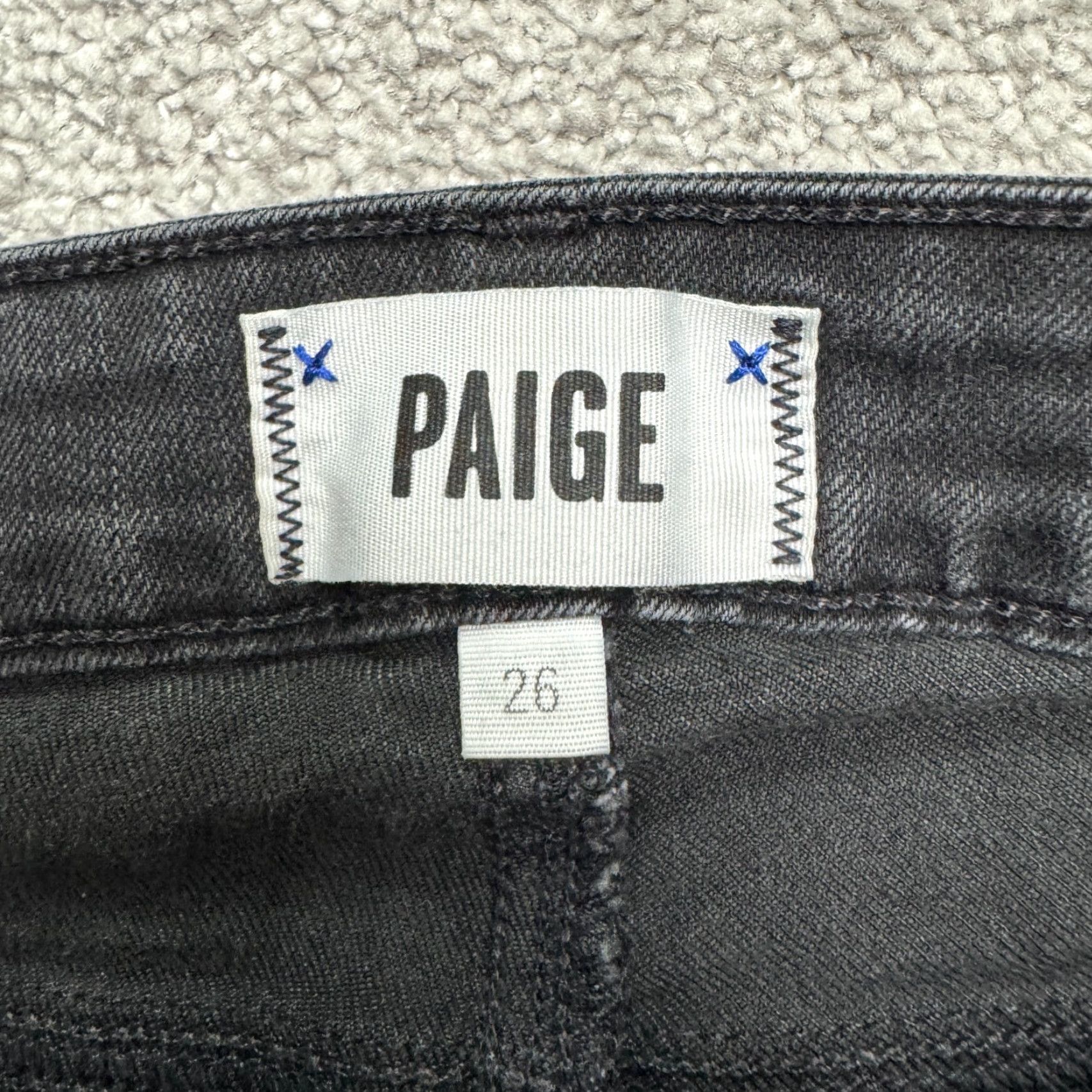 Paige Paige Verdugo Jeans Womens 26 Black Distressed Ankle 27 Inseam Regular 26x27 Denim Cotton Blend 5-Pocket Logo Belt Loops Zipper Button Size 26" / US 2 / IT 38 - 6 Thumbnail
