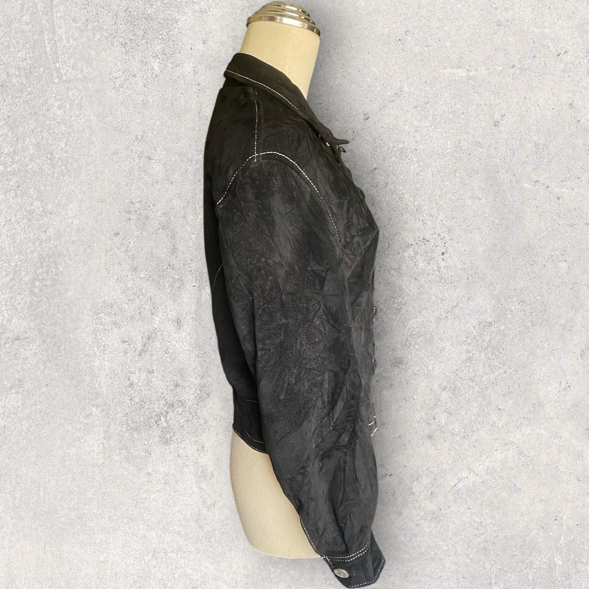 Jean Paul Gaultier Vintage Black Suede Junior Gaultier Corset Jacket Size M / US 6-8 / IT 42-44 - 4 Thumbnail