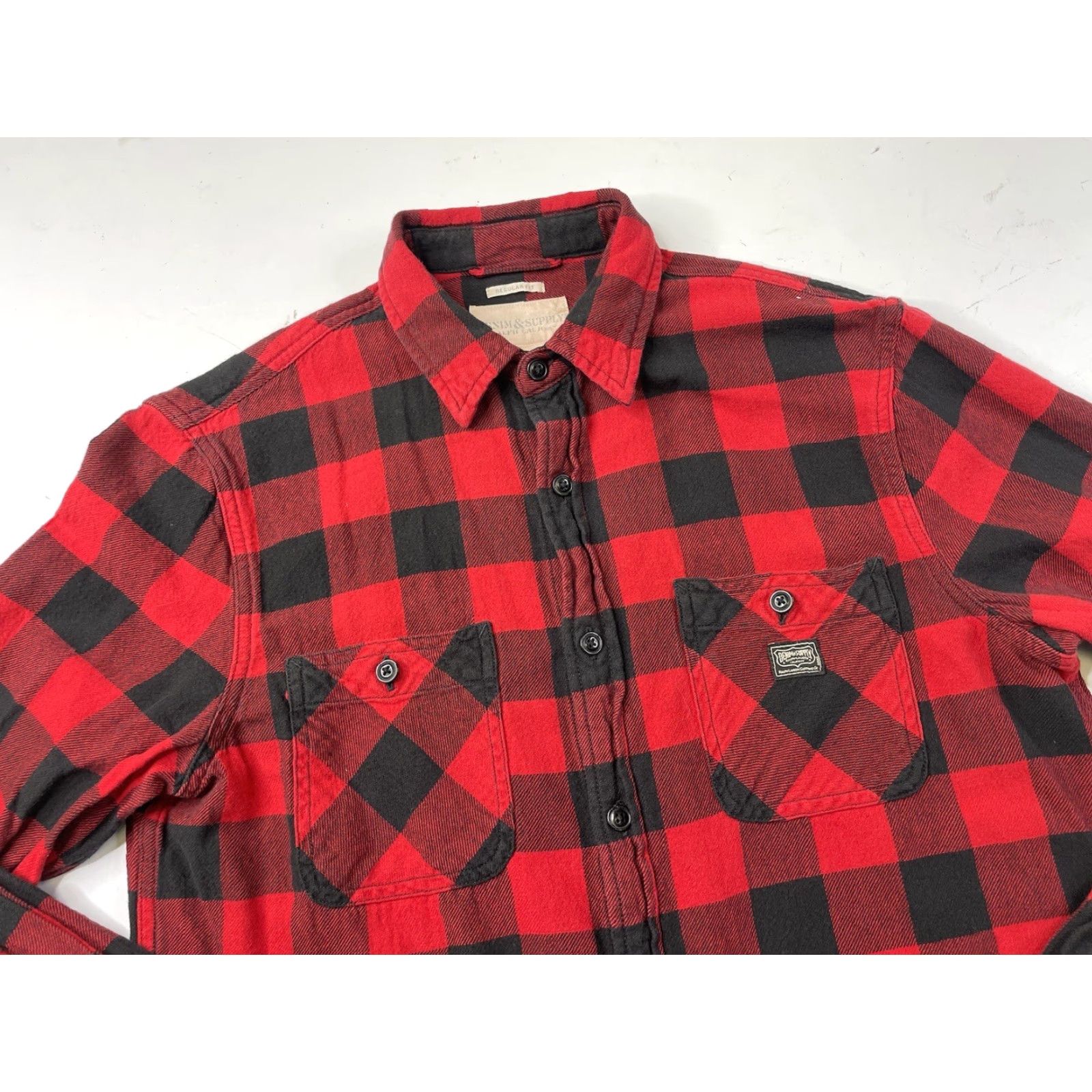 Ralph Lauren Denim & Supply Ralph Lauren Flannel Shirt Plaid Red Black Cotton Mens Medium Size US M / EU 48-50 / 2 - 2 Thumbnail