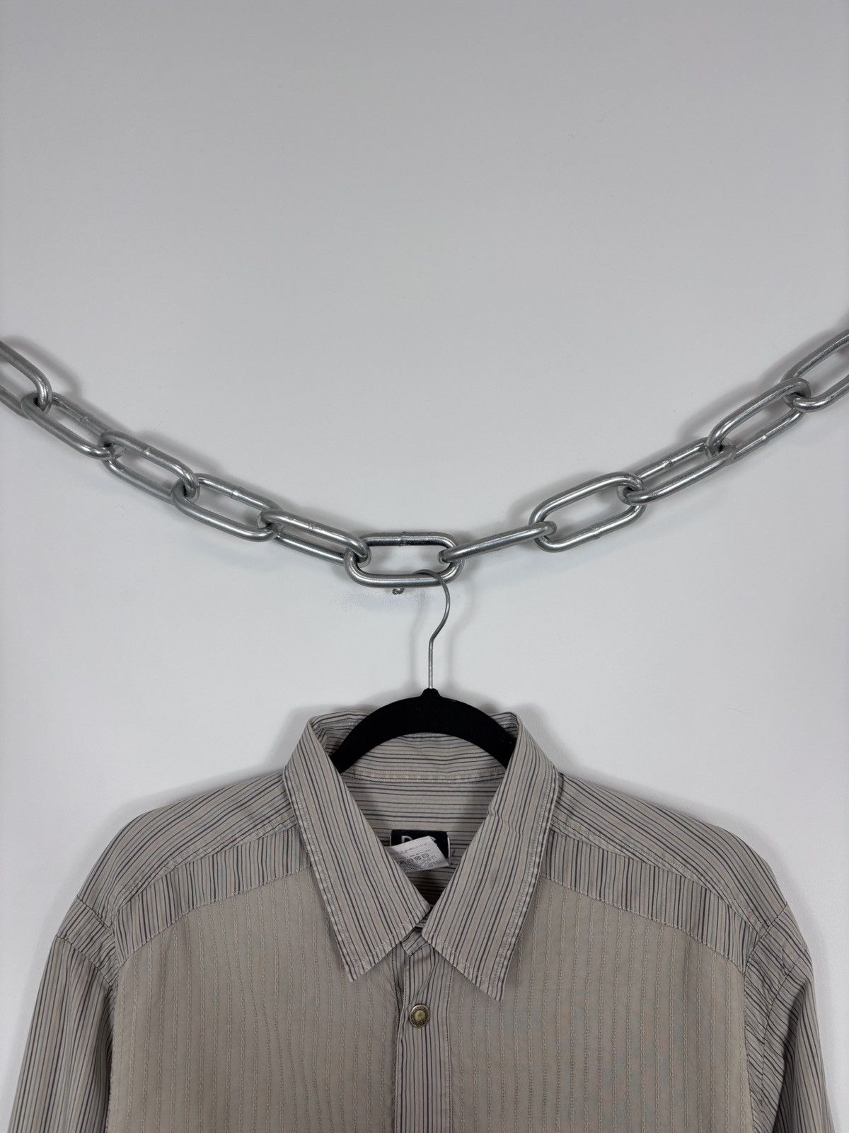 Dolce & Gabbana Dolce & Gabbana Vintage Men’s Beige Striped Button Up Shirt Size US XL / EU 56 / 4 - 3 Thumbnail